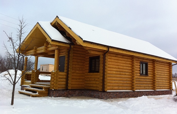 Построенный домДеревянная баня в деревне Страхово, Тульская область