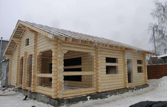 Построенный домСтроительство банного комплекса г. Серпухов